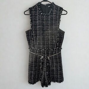 Zara Tweed Romper - black, white, pink. size small